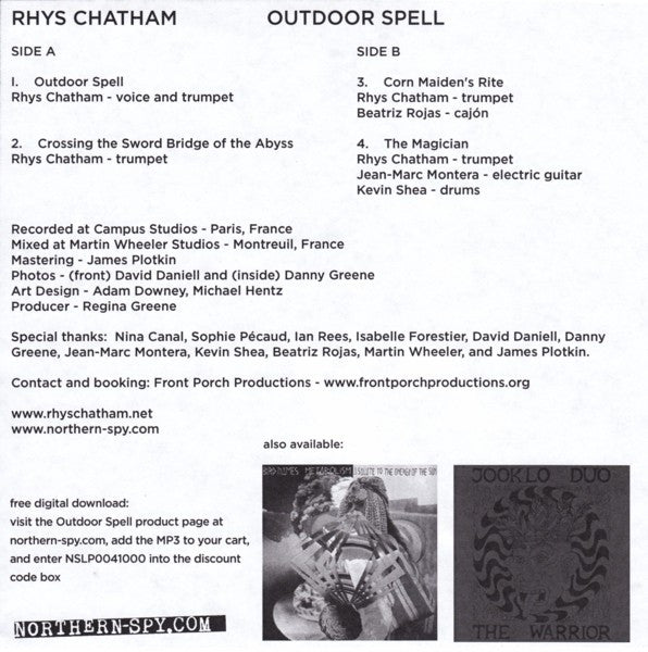 Rhys Chatham : Outdoor Spell (LP, Album, Ltd)