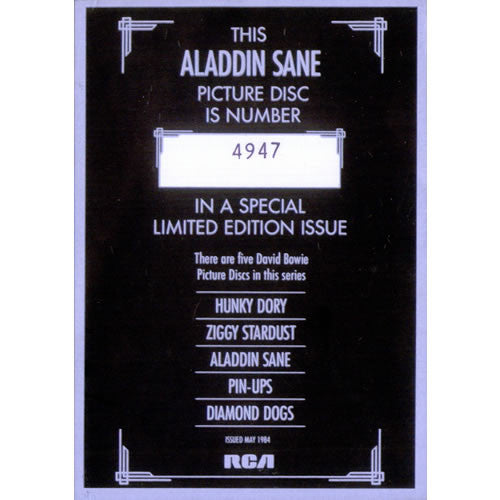 David Bowie : Aladdin Sane (LP, Album, Ltd, Num, Pic, RE)