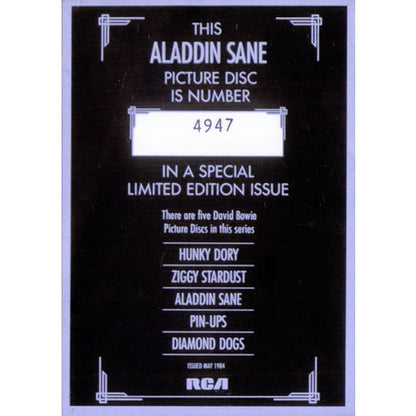 David Bowie : Aladdin Sane (LP, Album, Ltd, Num, Pic, RE)