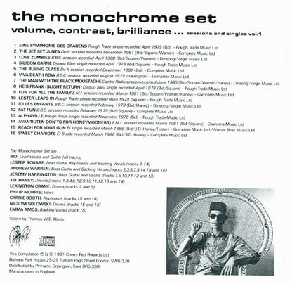 The Monochrome Set : Volume, Contrast, Brilliance... (Sessions & Singles Vol. 1) (CD, Comp, RE)