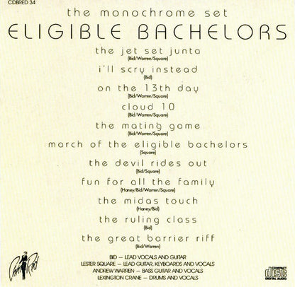 The Monochrome Set : Eligible Bachelors (CD, Album, RE)