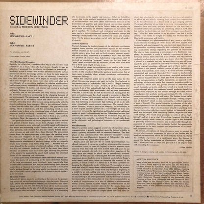 Morton Subotnick : Sidewinder (LP, Album, RP, Pit)