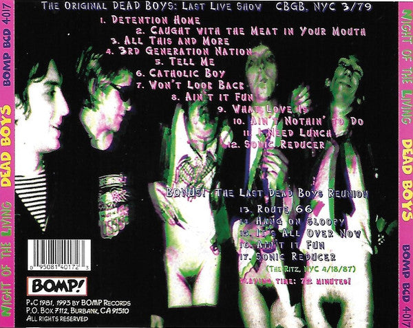 Dead Boys* : Night Of The Living Dead Boys (CD, Album, RE)