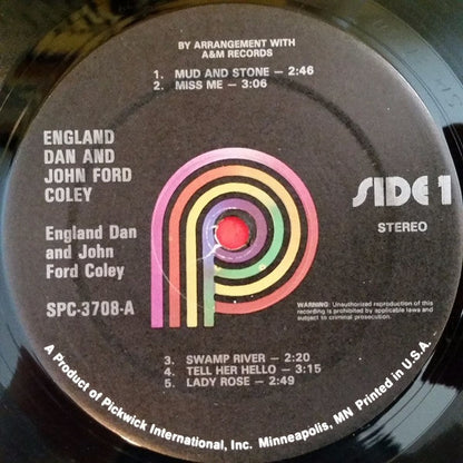 England Dan & John Ford Coley : England Dan & John Ford Coley (LP, Album, RE)