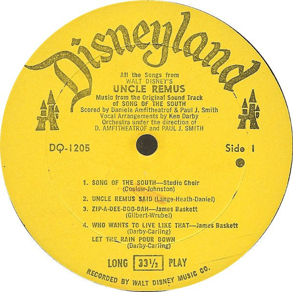Various : Walt Disney's Uncle Remus (Music From The Original Sound Track Of Song Of The South) (LP, Album, RE)
