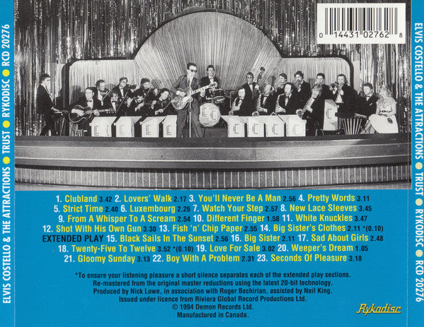 Elvis Costello & The Attractions : Trust (CD, Album, RE, RM)