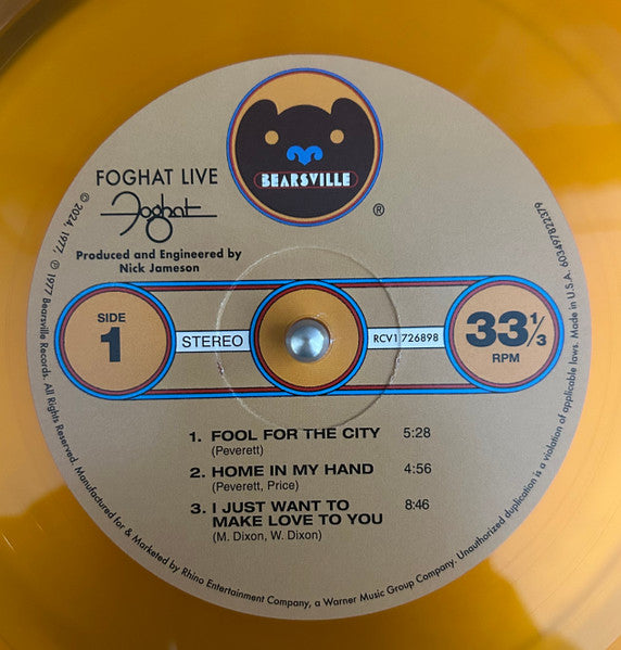 Foghat : Live (LP, Album, Ltd, RE, Tra)