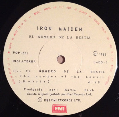 Iron Maiden : The Number Of The Beast (12", Single)
