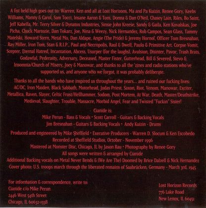 Cianide : Death, Doom And Destruction (CD, Album, Ltd)