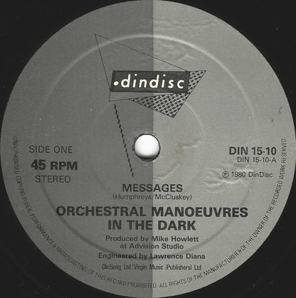 Orchestral Manoeuvres In The Dark : Messages (10", Single, RP, Gra)