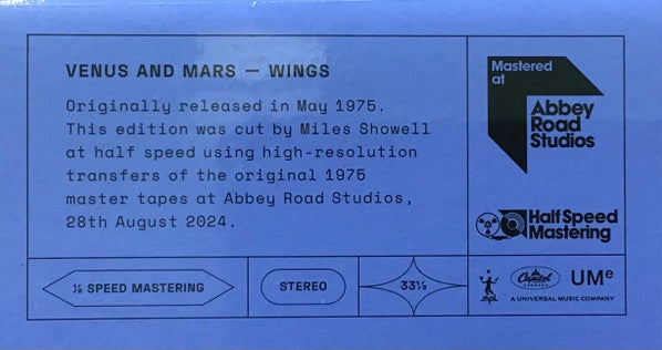 Wings (2) : Venus And Mars (LP, Album, RE, RM, 50t)