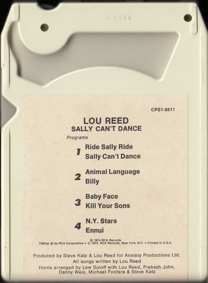 Lou Reed : Sally Can't Dance (8-Trk, Album, Whi)