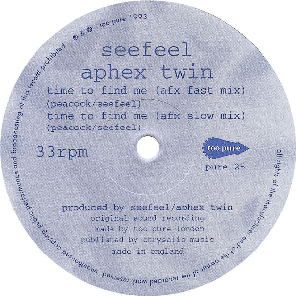 Seefeel / Aphex Twin : Time To Find Me (12", Single)