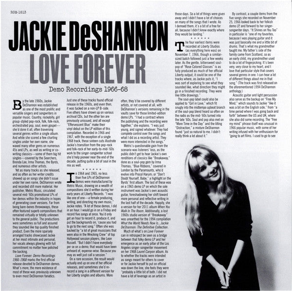 Jackie DeShannon : Love Forever (Demo Recordings 1966-68) (LP, RSD, Comp, Mono, Ltd, Red)