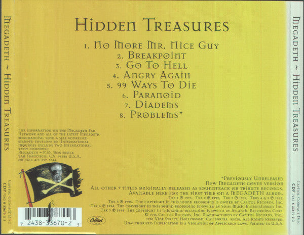 Megadeth : Hidden Treasures (CD, Comp, Promo)