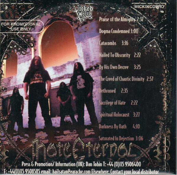 Hate Eternal : Conquering The Throne (CD, Album, Promo, Car)