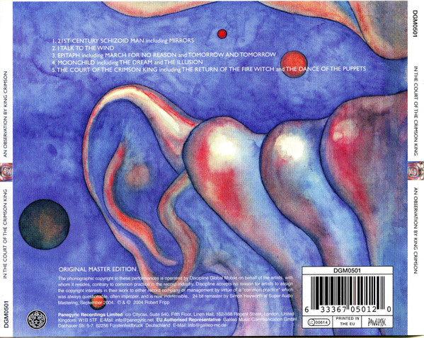 King Crimson : In The Court Of The Crimson King - An Observation By King Crimson (CD, Album, RE, RM, RP, Ori)