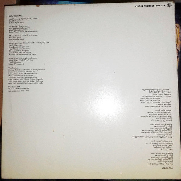 Robert Wyatt : Ruth Is Stranger Than Richard (LP, Album)