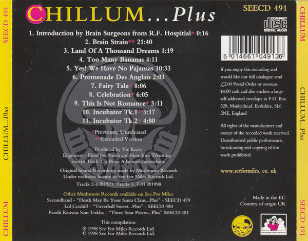 Chillum (2) : Chillum... Plus (CD, Album, RE, RM)