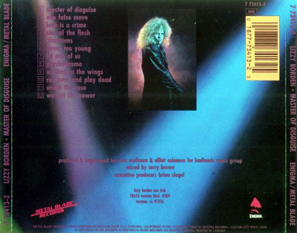 Lizzy Borden : Master Of Disguise (CD, Album)