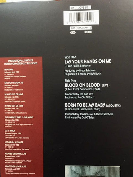 Bon Jovi : Lay Your Hands On Me (12", Num, Gat)