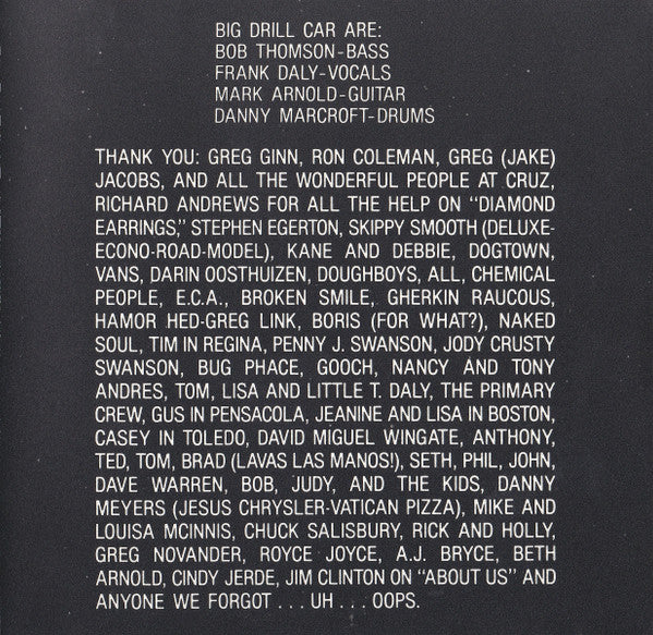 Big Drill Car : CD Type Thing (CD, Album)