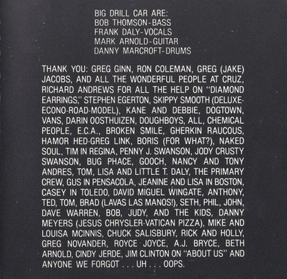 Big Drill Car : CD Type Thing (CD, Album)