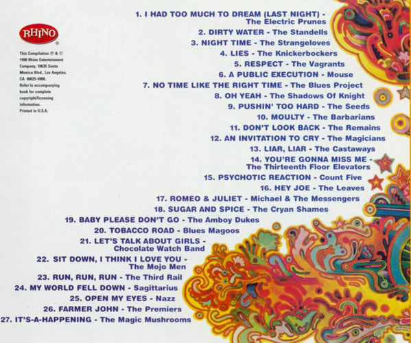 Various : Nuggets (Original Artyfacts From The First Psychedelic Era 1965-1968) (4xCD, Comp, RM, WEA + Box)
