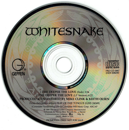 Whitesnake : The Deeper The Love (CD, Single, Promo)