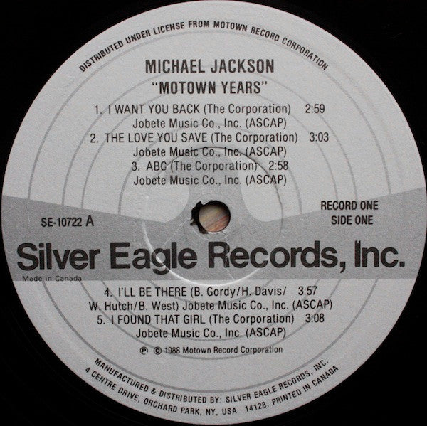 Michael Jackson : The Motown Years ...His Greatest Hits (3xLP, Comp)