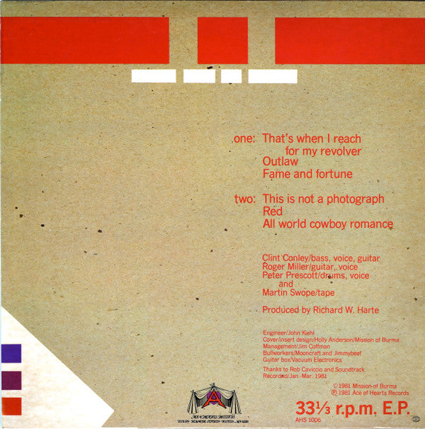 Mission Of Burma : Signals, Calls, And Marches (12", EP)