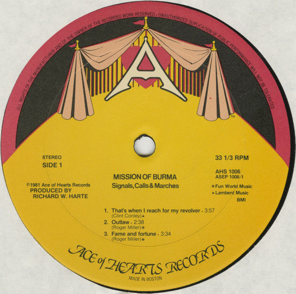 Mission Of Burma : Signals, Calls, And Marches (12", EP)