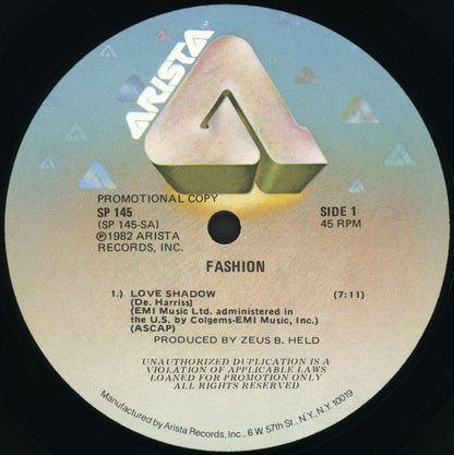 Fashion : Love Shadow (12", Single, P/Mixed, Promo)
