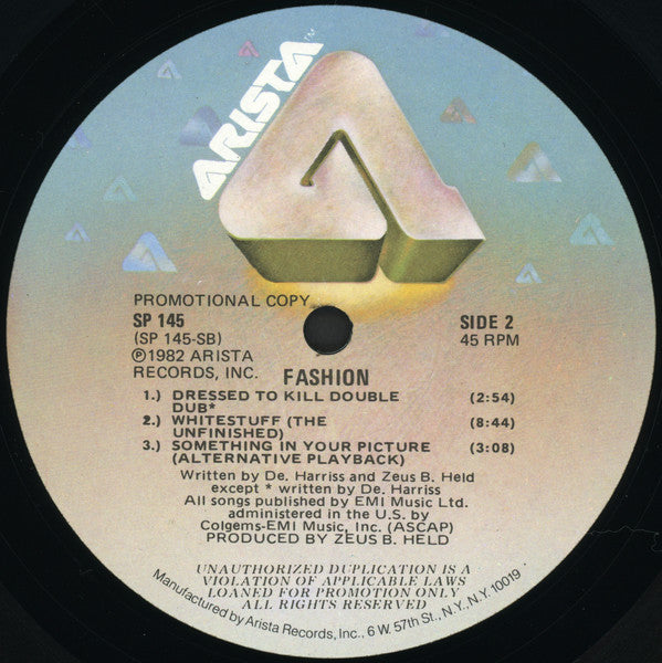 Fashion : Love Shadow (12", Single, P/Mixed, Promo)