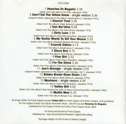 Frank Zappa : The Best Of Frank Zappa (CD, Comp)