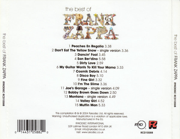 Frank Zappa : The Best Of Frank Zappa (CD, Comp)