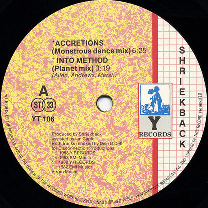 Shriekback : Lined Up • My Spine (12", M/Print)