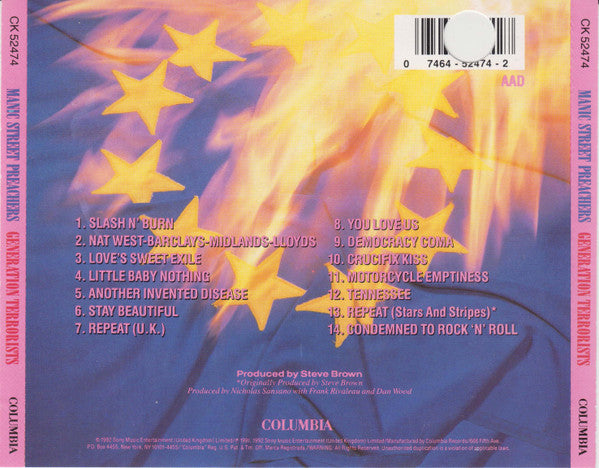 Manic Street Preachers : Generation Terrorists (CD, Album)