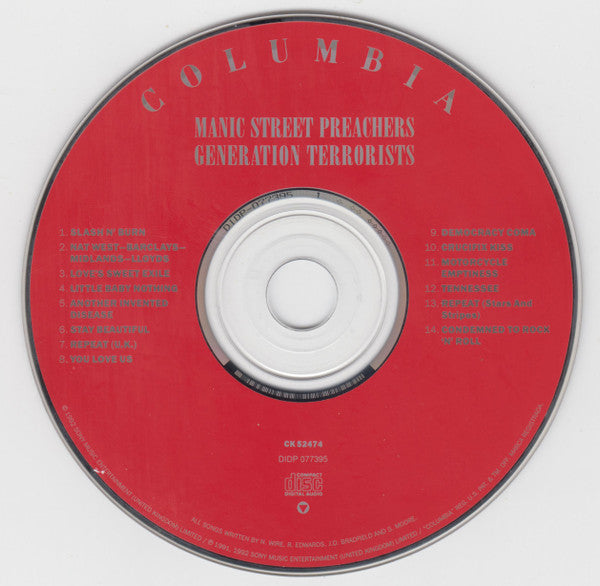 Manic Street Preachers : Generation Terrorists (CD, Album)