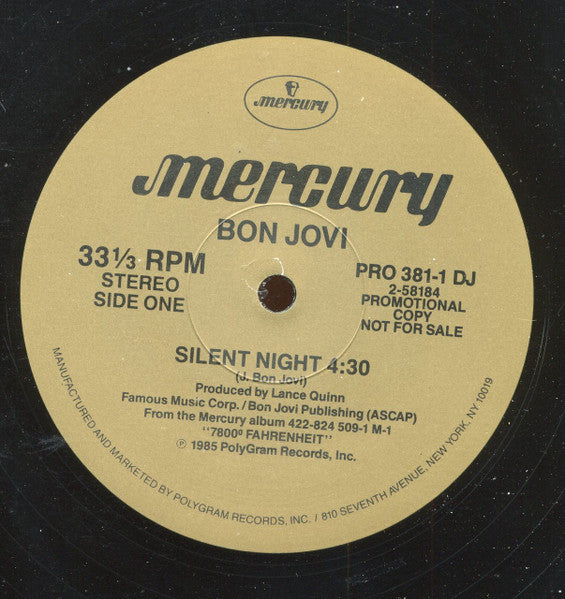 Bon Jovi : Silent Night (12", Promo)
