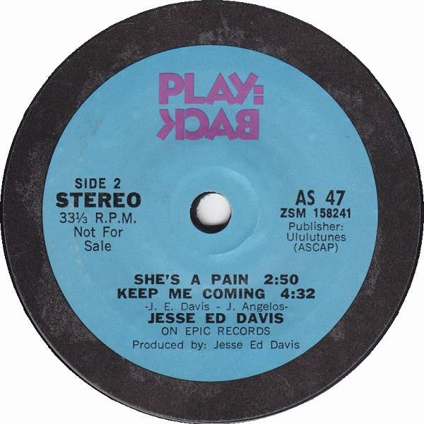 Iggy And The Stooges* / Jesse Ed Davis : Play:Back (7", EP, Promo, Styrene)