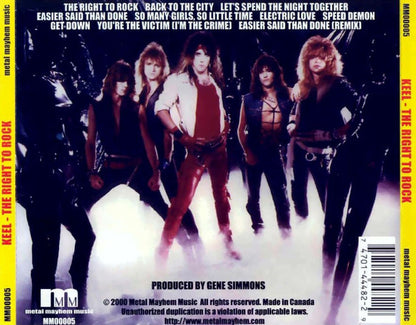 Keel : The Right To Rock (CD, Album, RE, Son)