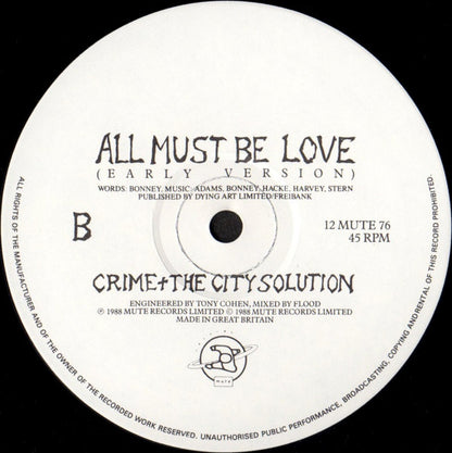 Crime & The City Solution : On Every Train (Grain Will Bear Grain) (12", Single)