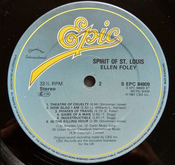 Ellen Foley : Spirit Of St. Louis (LP, Album)