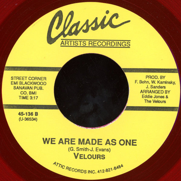 Velours* : I Apologize / We Are Made As One (7", Red)