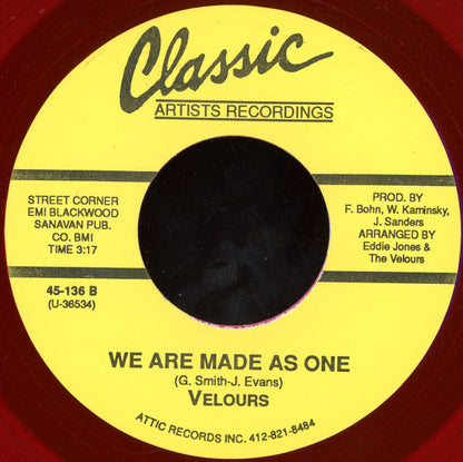 Velours* : I Apologize / We Are Made As One (7", Red)