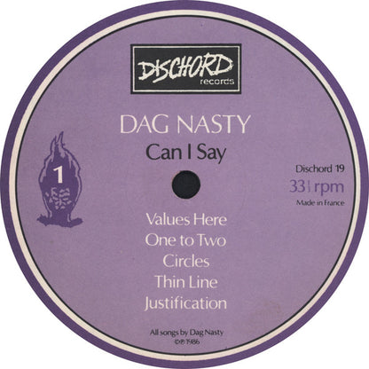 Dag Nasty : Can I Say (LP, Album, RP, $6.)