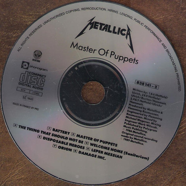 Metallica : Master Of Puppets (CD, Album, RE, PRS)