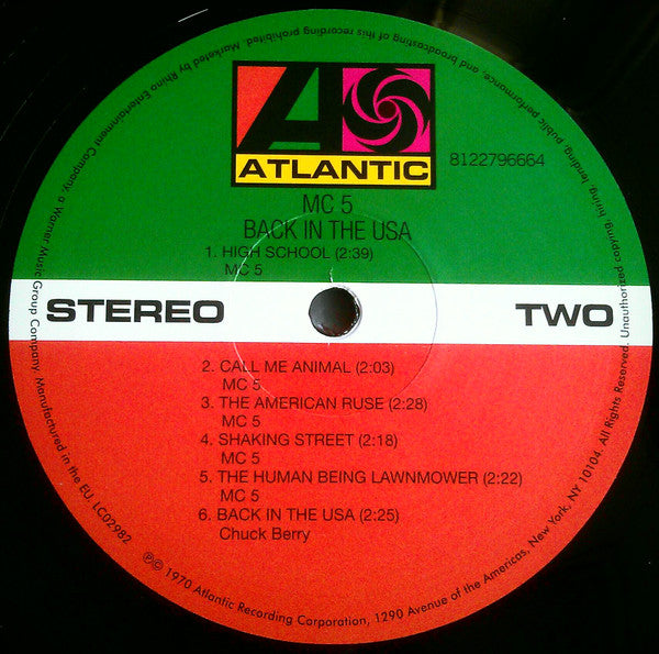 MC5 : Back In The USA (LP, Album, RE)
