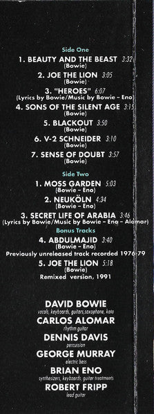 David Bowie : "Heroes" (Cass, Album, RE, RM)